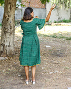 Pickle Green Nursing Dress with Belt