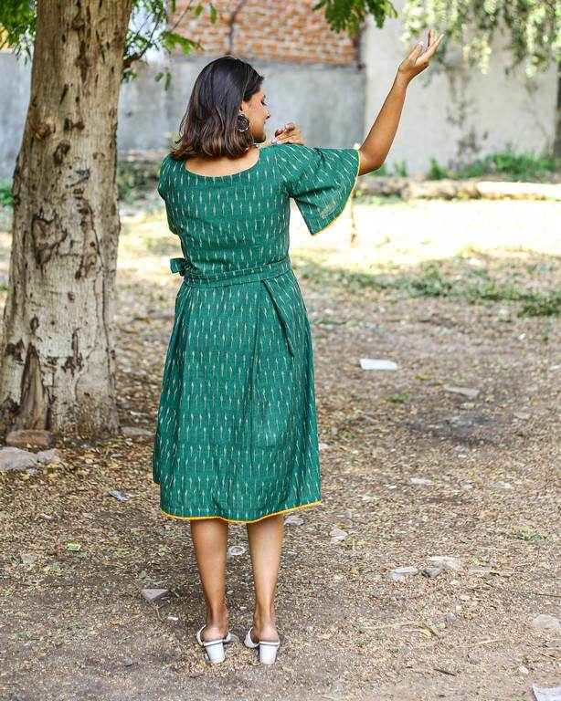 Pickle Green Nursing Dress with Belt