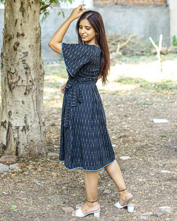 Ocean Black Nursing Dress with Belt