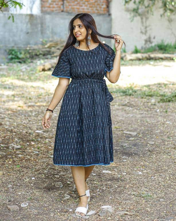 Ocean Black Nursing Dress with Belt