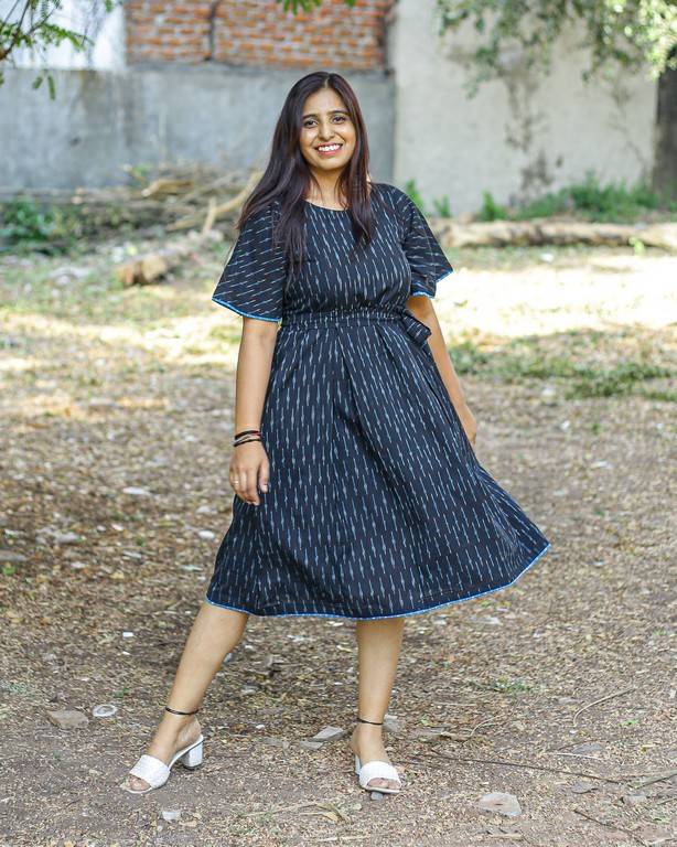 Ocean Black Nursing Dress with Belt
