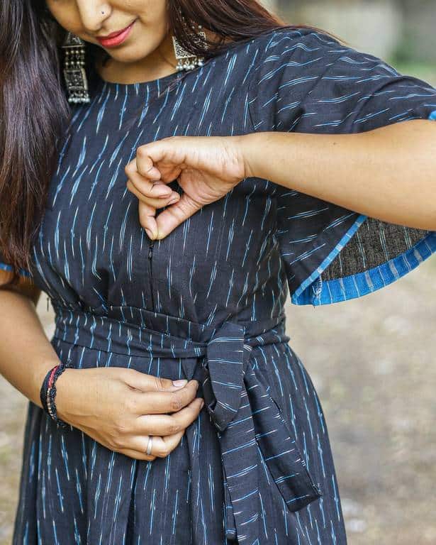 Ocean Black Nursing Dress with Belt