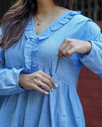 Sapphire Swirls Maternity Dress