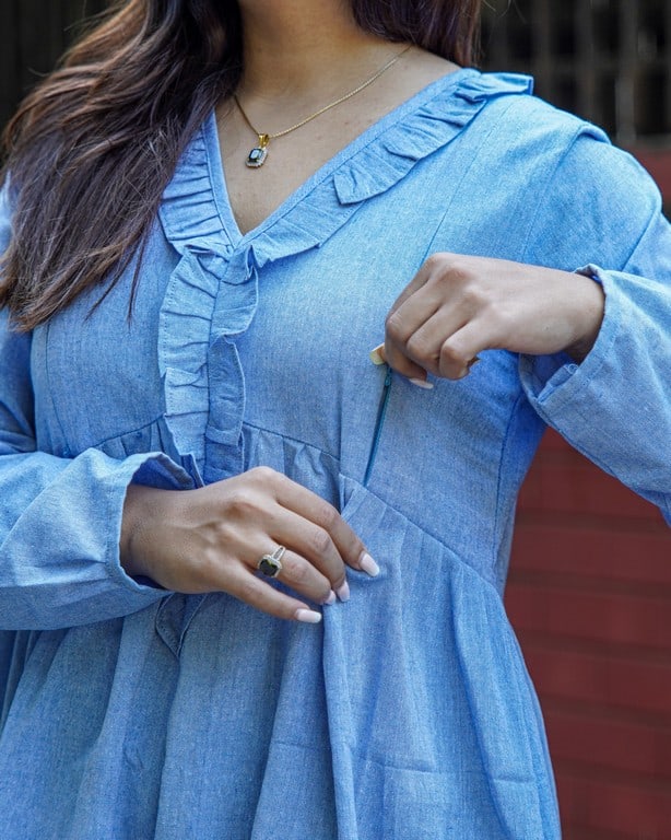 Sapphire Swirls Maternity Dress