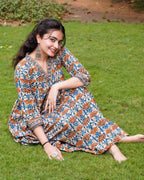 Caramel Floral Dress
