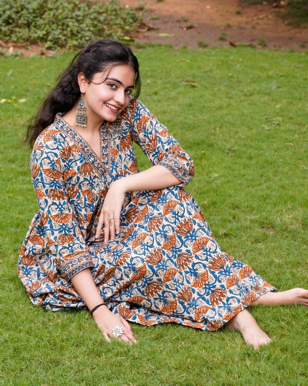 Caramel Floral Dress