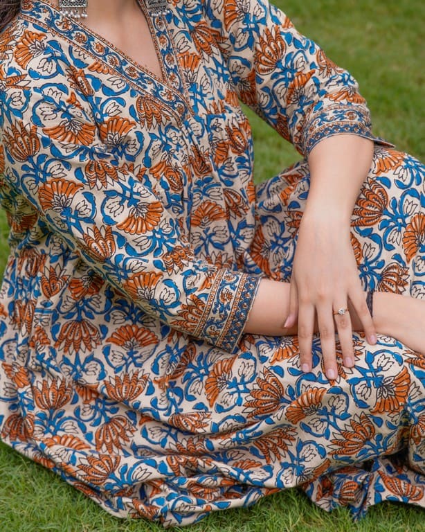 Caramel Floral Dress