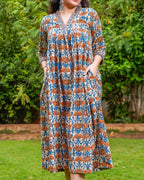 Caramel Floral Dress