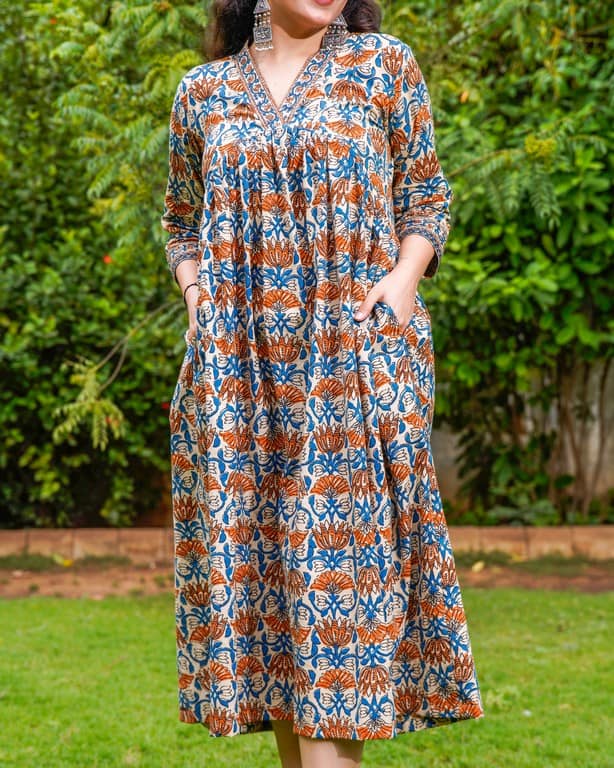 Caramel Floral Dress