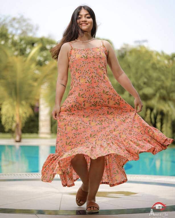 Coral Pearl Strappy Nursing Dress