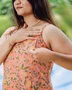 Coral Pearl Strappy Nursing Dress