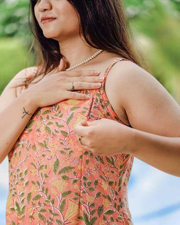 Coral Pearl Strappy Nursing Dress