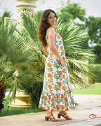 Orchid White Strappy Nursing Dress