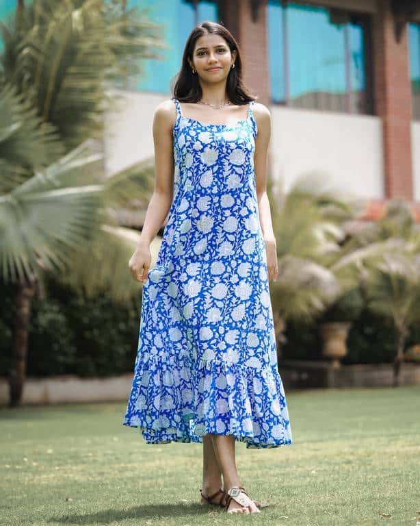 Blue Bloom Strappy Dress