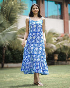 Blue Bloom Strappy Dress