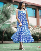 Blue Bloom Strappy Nursing Dress