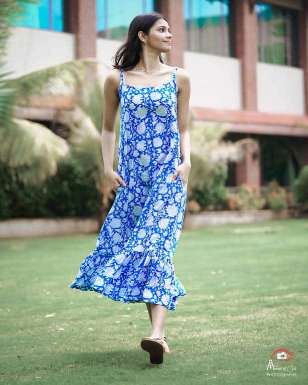 Blue Bloom Strappy Dress