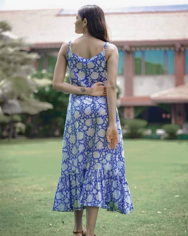 Blue Bloom Strappy Dress