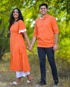 Orange Obsession Ikat Couple