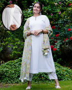 White Mint Green Anarkali Maternity Set