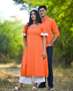 Orange Obsession Ikat Couple