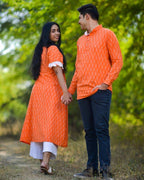 Orange Obsession Ikat Couple