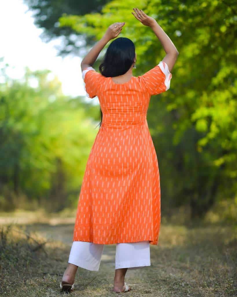 Orange Obsession Ikat Front Slit Nursing Dress
