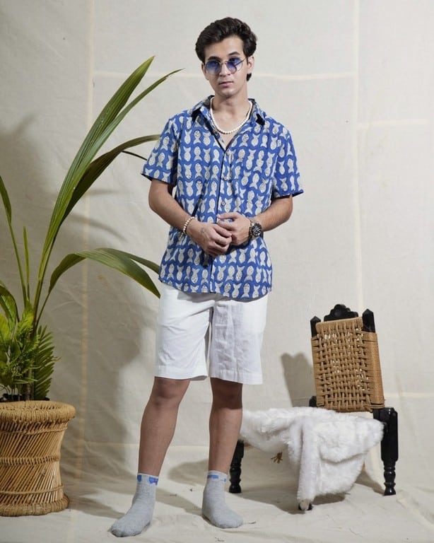 Blue Fish Print Shirt Main image