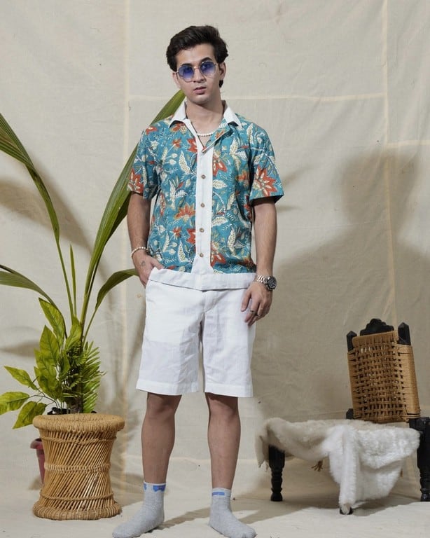 Foliate Floral Pearl Popsicle Shirt