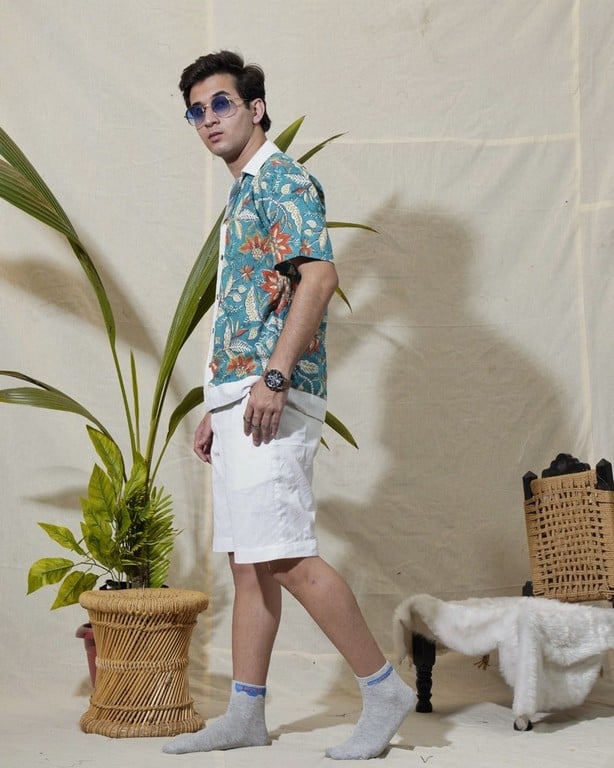 Foliate Floral Pearl Popsicle Shirt