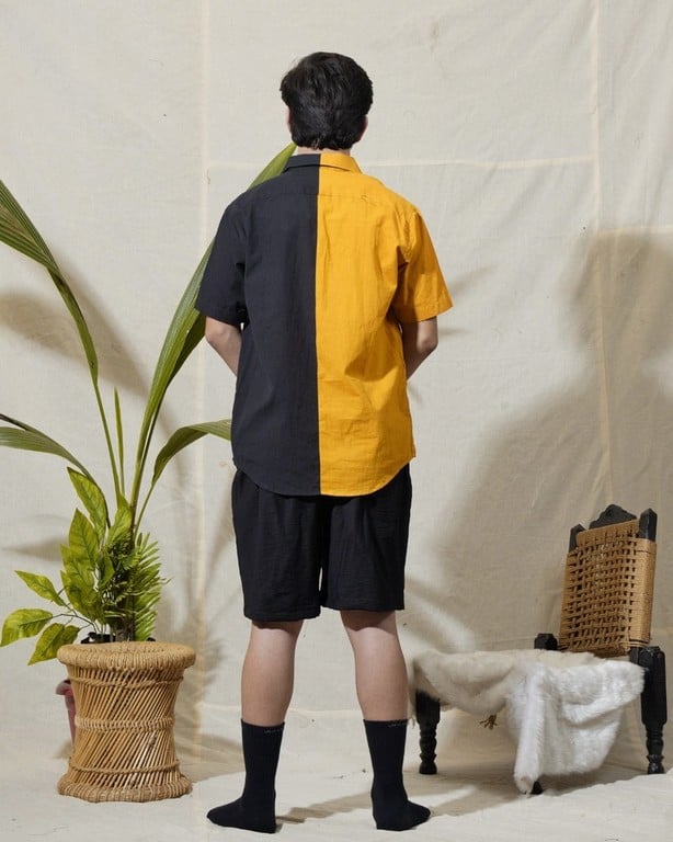 Kaali Peeli half and half shirt