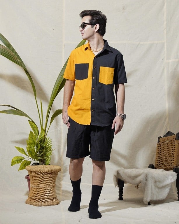 Kaali Peeli half and half shirt Main image