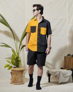 Kaali Peeli half and half shirt