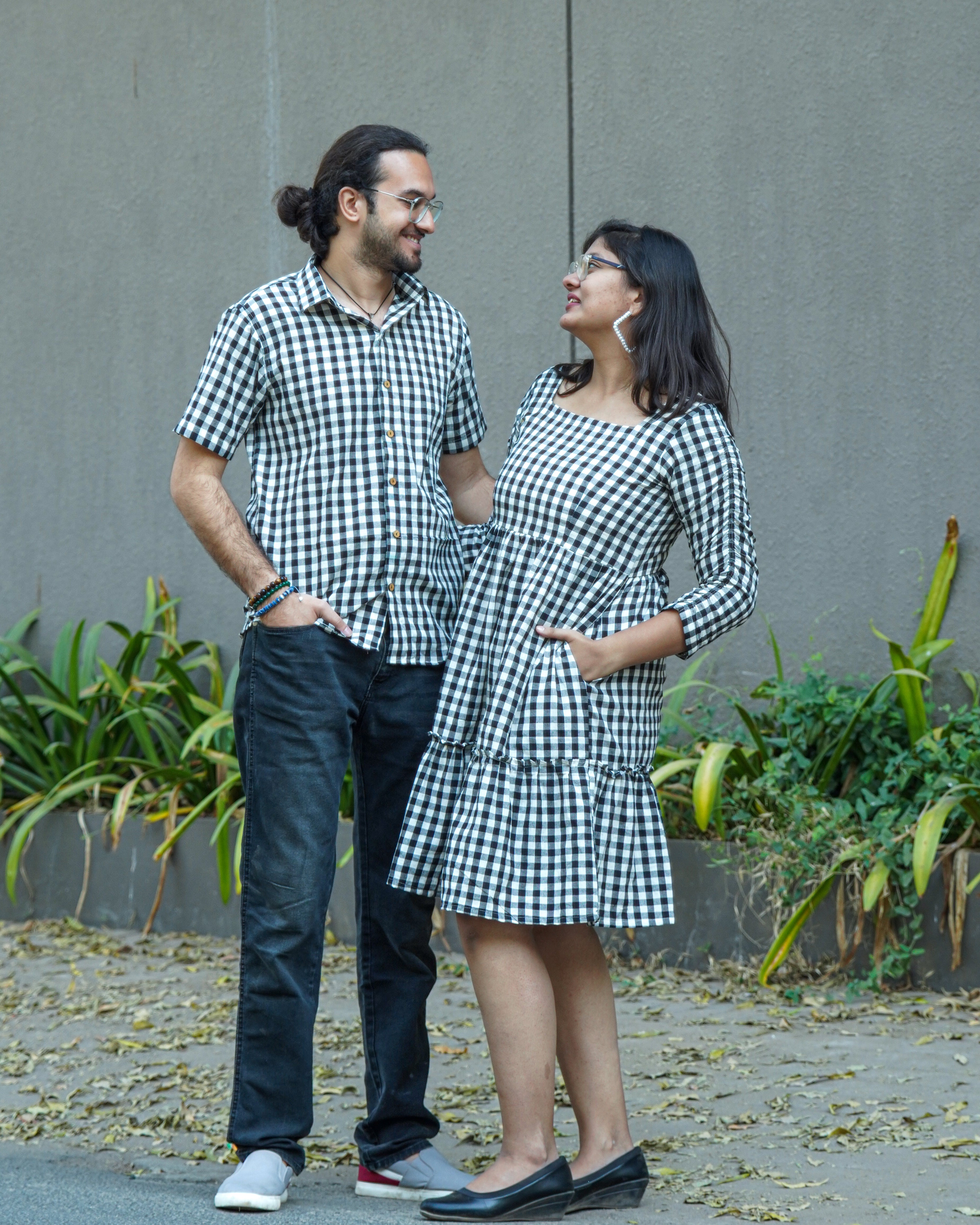 Ikat Checkered Couple Set