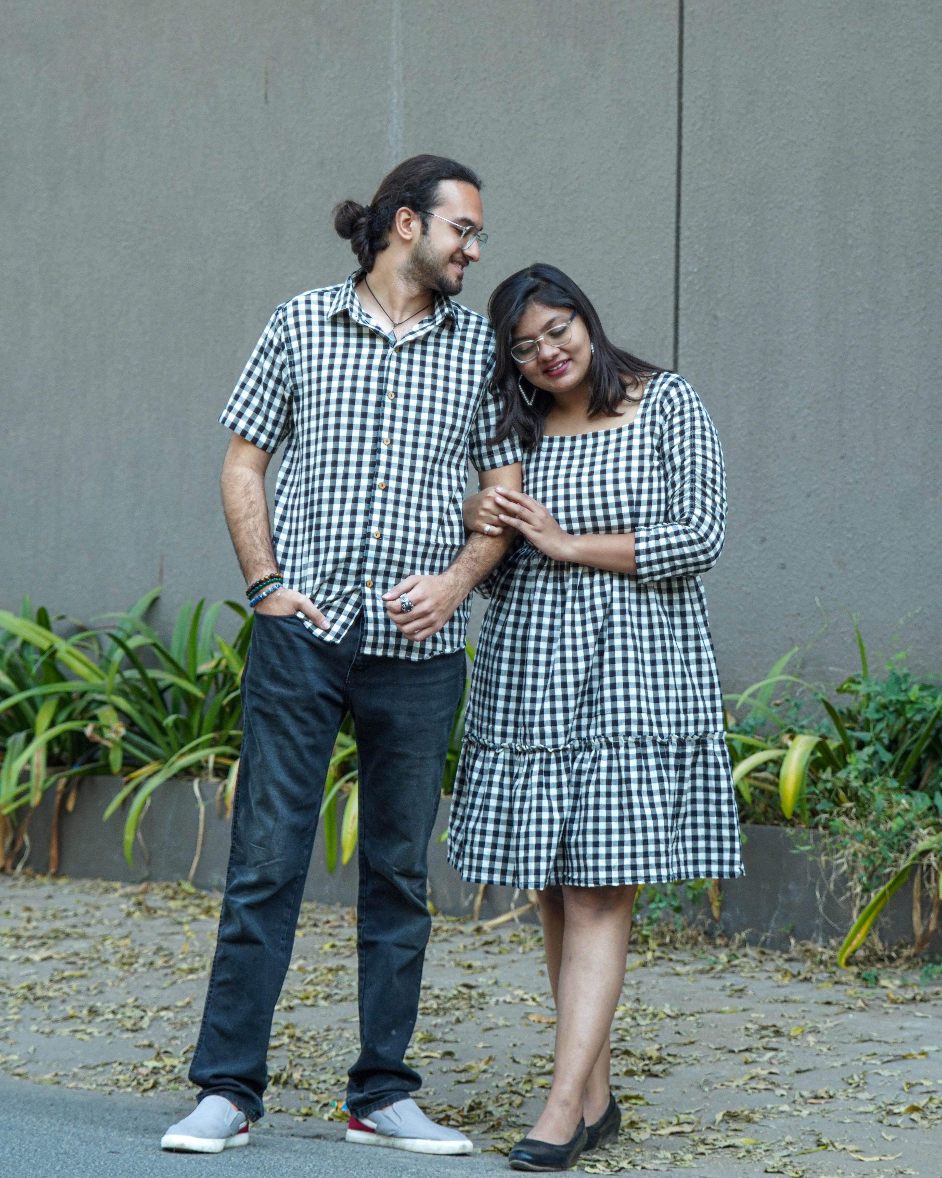Ikat Checkered Couple Set