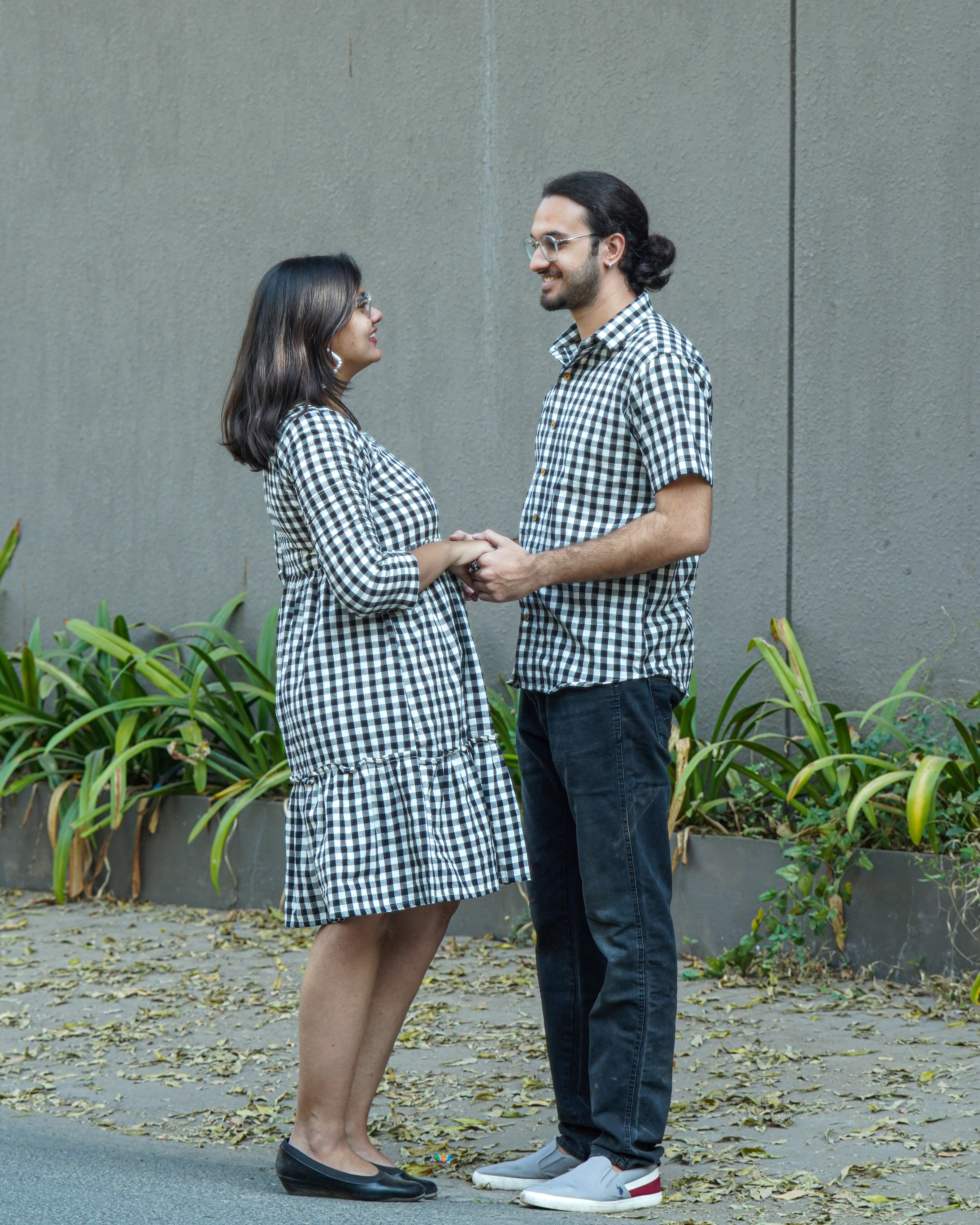 Ikat Checkered Short Dress