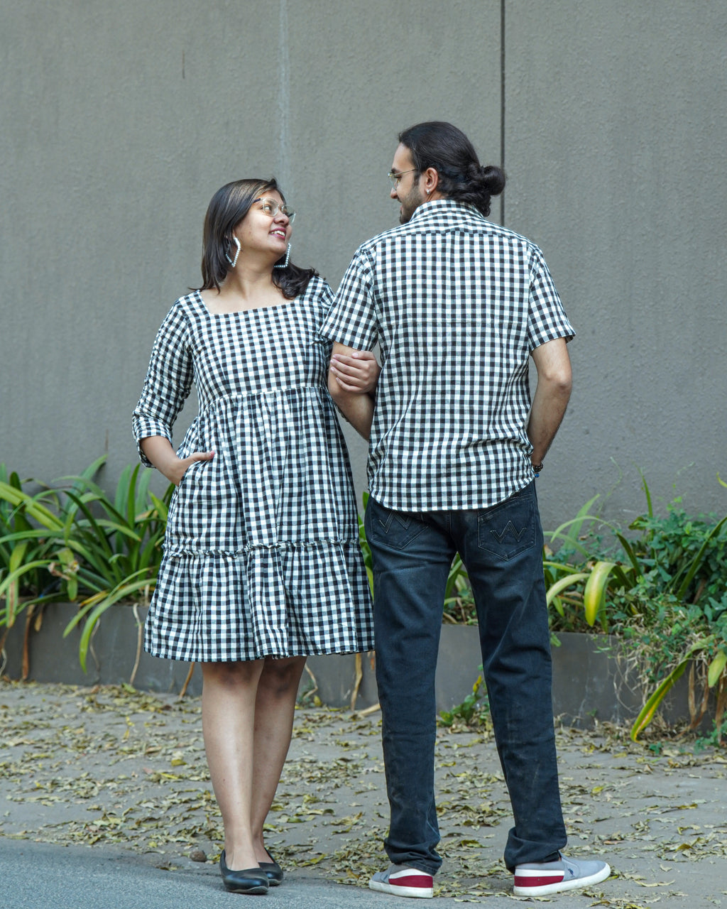 Ikat Checkered Couple Set