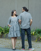 Ikat Checkered Couple Set