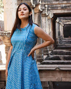 Arctic Waves Flared Dress