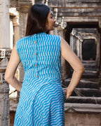Arctic Waves Flared Dress