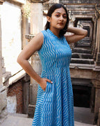 Arctic Waves Flared Dress