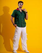 Bottle Green Contrast Shirt