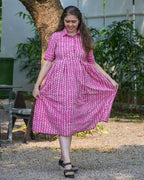 Leafing Pink Nursing Dress