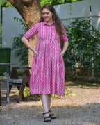 Leafing Pink Nursing Dress