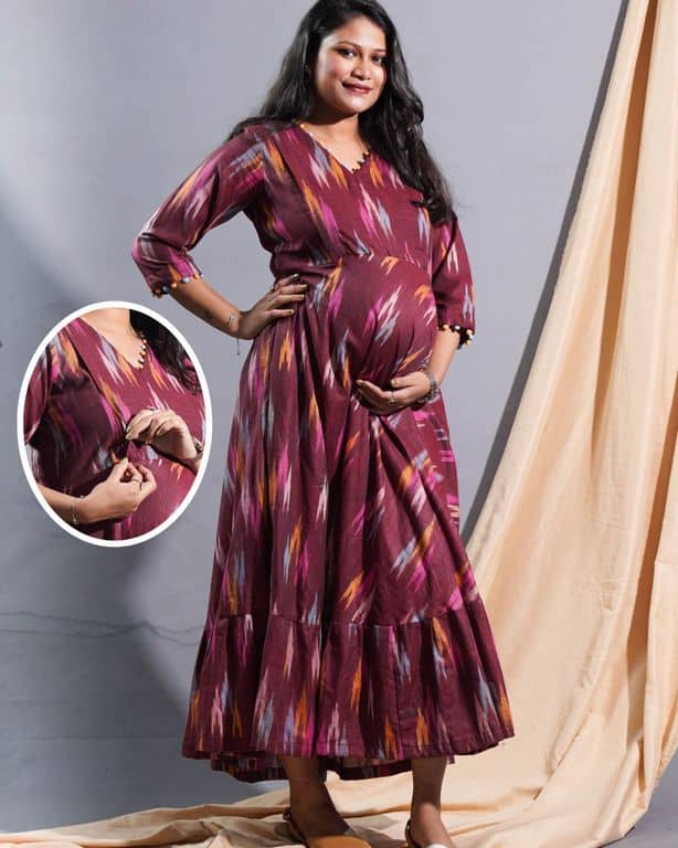 Maroon Panache Maternity Dress