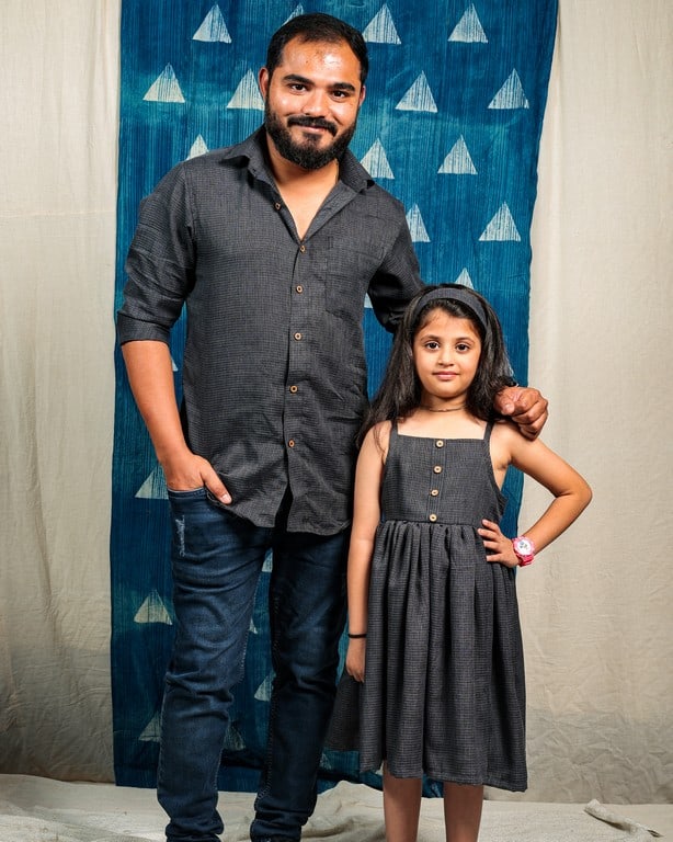 Grey Checkered Father Daughter Twinning Main image