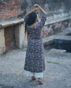 Black Floral Kiara Dawn Kurta Dress