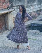 Black Floral Kiara Dawn Kurta Dress