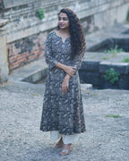 Black Floral Kiara Dawn Kurta Dress