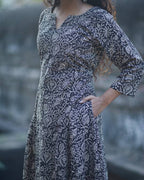 Black Floral Kiara Dawn Kurta Dress